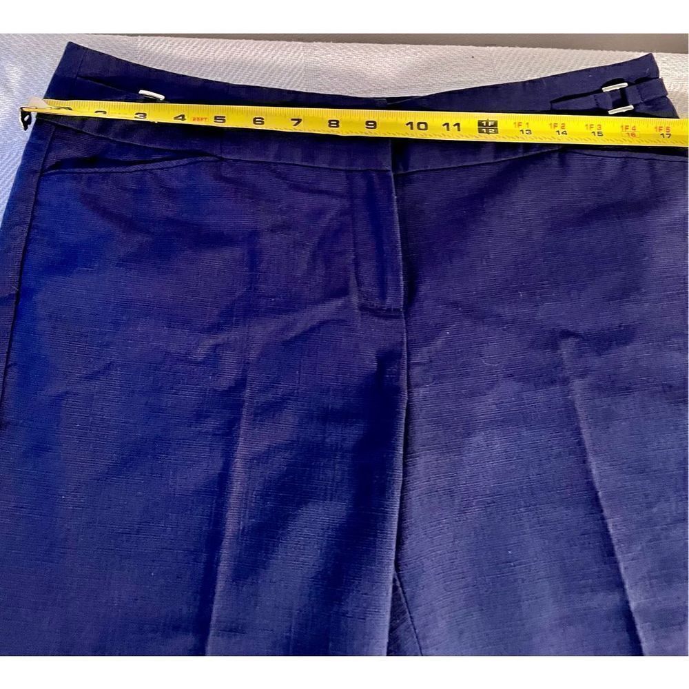 Zac & Rachel Women's Dress Cropped Pants Navy With Silver Detail Size 10 - Picture 5 of 11